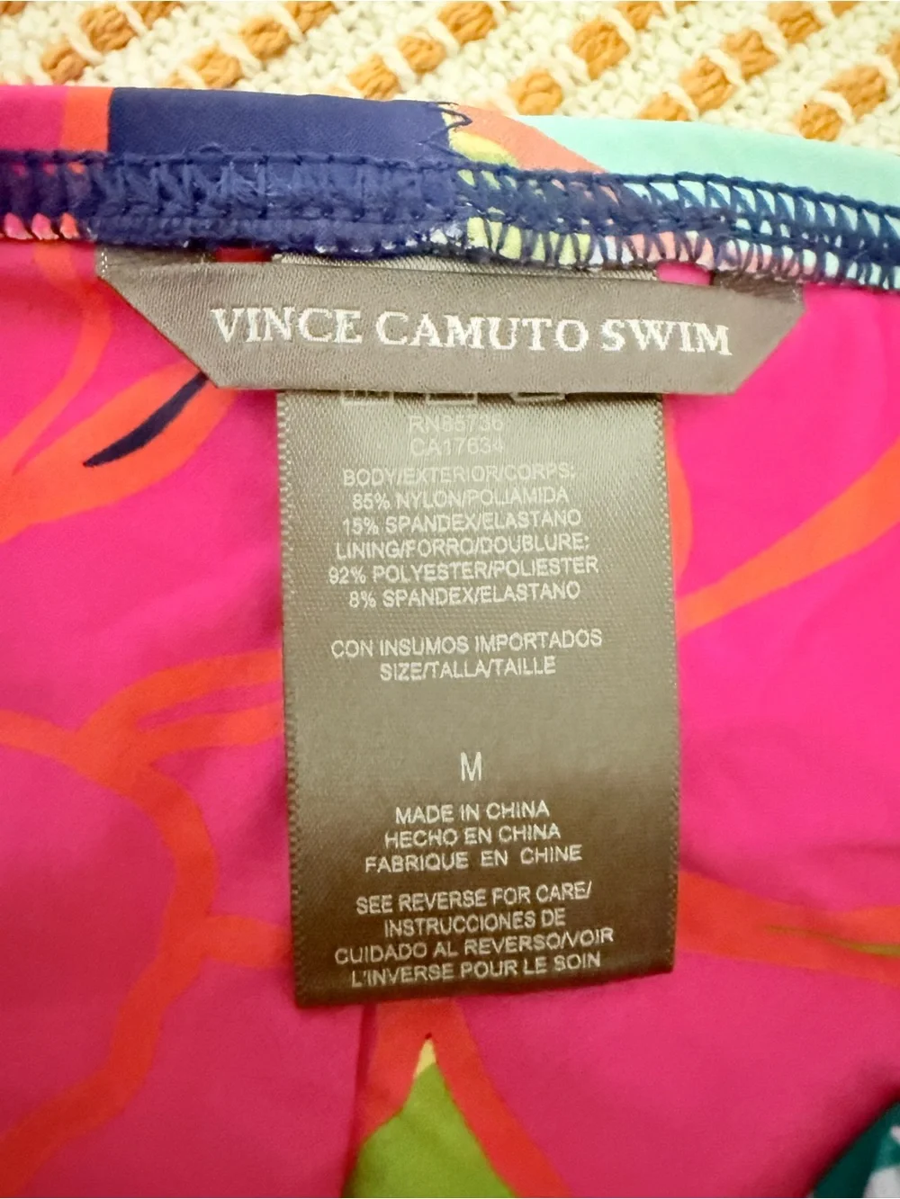 Vince Camuto Tropical Floral Shirred - Back Bikini Bottoms NWT